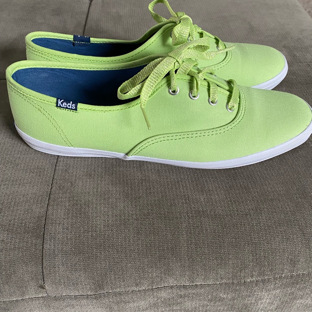 Lime green Keds, some wear, also has white strings